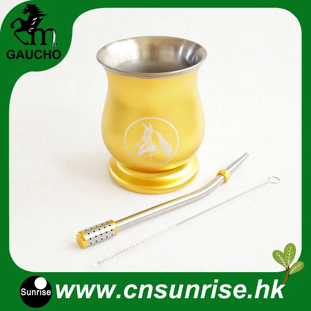 MB005-165 1 компл./лот Yerba наборы для мате нежный Парагвай Yerba Коврики нержавеющая тыквы в форме тыквы и соломы Bombilla и щеточка для чистки Лидер продаж - Цвет: MB005-165