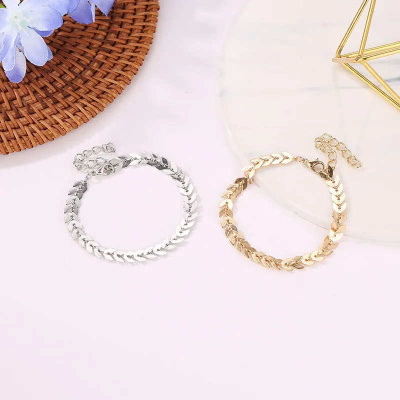Golden Silver Plated Full Arrows Connected Extender Chain Adjustable Bracelets For Women |
