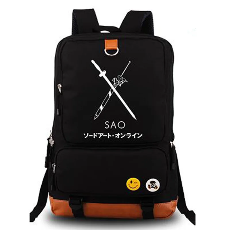 Модные школьные ранцы Sword Art Online повседневные женские и мужские портфели на плечо