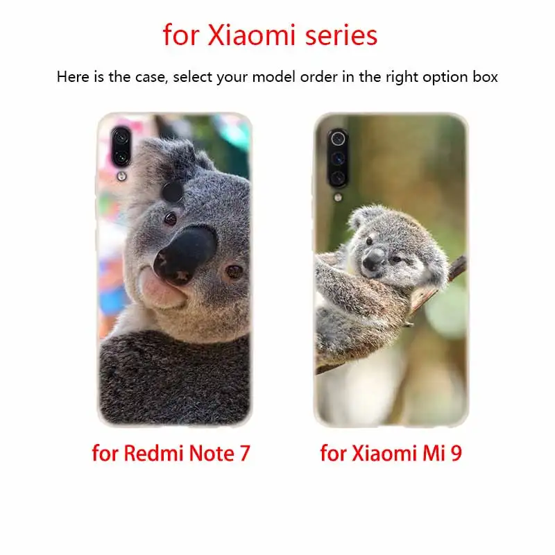 Мягкий силиконовый чехол из ТПУ для Xiaomi Mi 11 10 8 9 CC9 E Poco X3 Pro A2 A3 Lite SE 6X Ultra Cute koala bear |