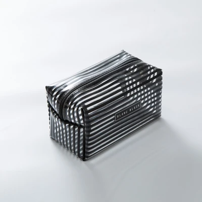 Black S 15X9X7.5CM Женская прозрачная косметичка, водонепроницаемая косметичка на молнии, органайзер для путешествий, косметичка, набор для мытья, чехол - Цвет: Black S 15X9X7.5CM