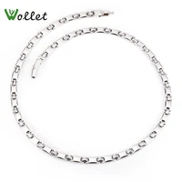 wollet jewelry316l stainless steel magnetic necklace women metallic silver color pendant health care healing energy