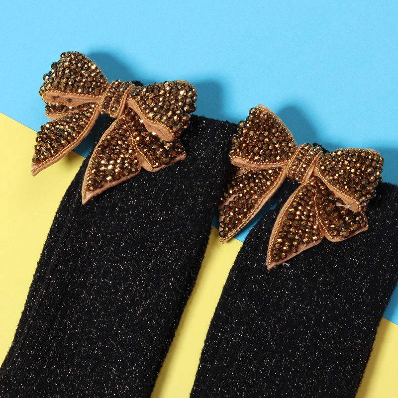 2020 Top Fashion New Solid Funny Socks Calcetines Mujer Women Socks Japan Original Design Personality Handmade Beaded Bow Funny