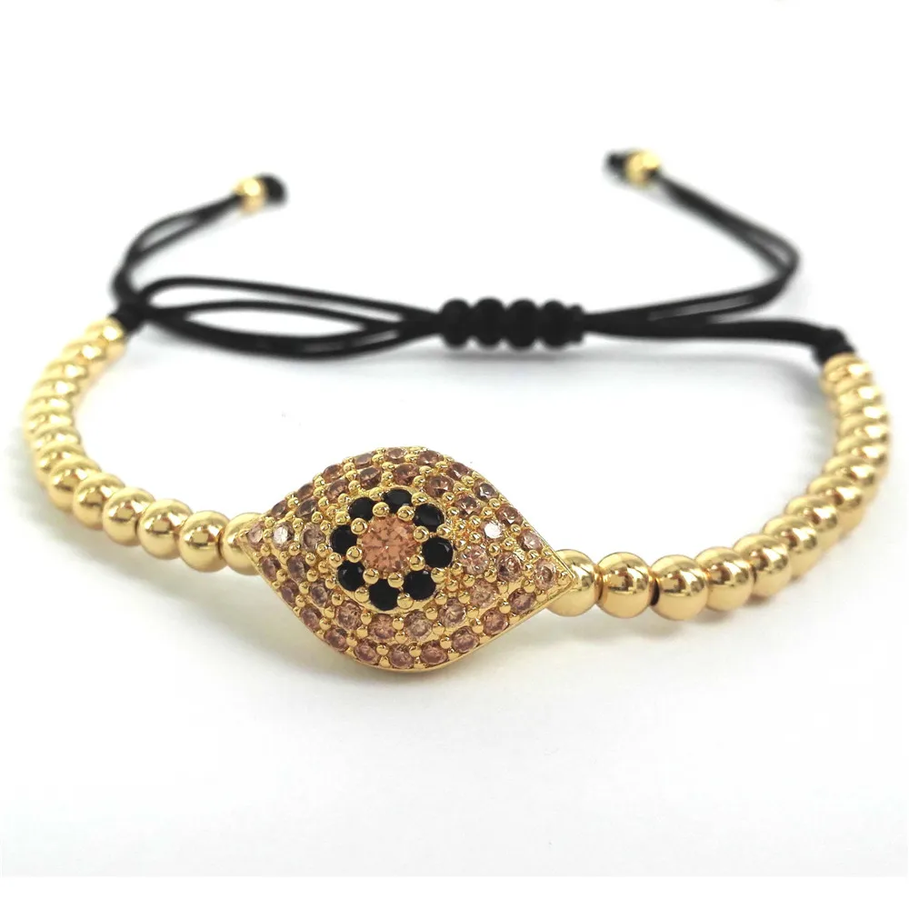 Бренд Анил арджандас сглаза браслет золотистый тон микро паве CZ накачанный глаз