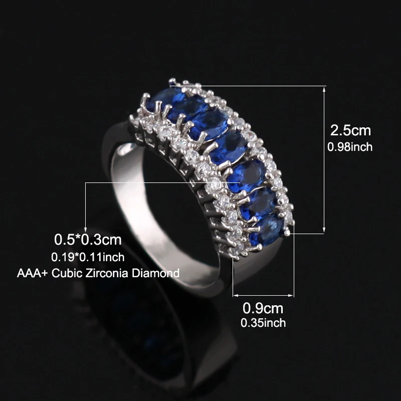 Изысканные женские ювелирные изделия круглой огранки белого синего цветов