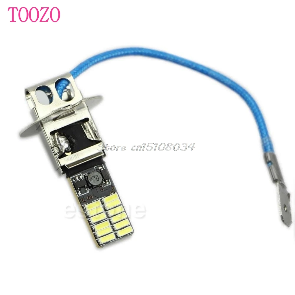 24-SMD-4014 H3 6500K HID Ксеноновые белые светодиодные лампы для противотумансветильник р