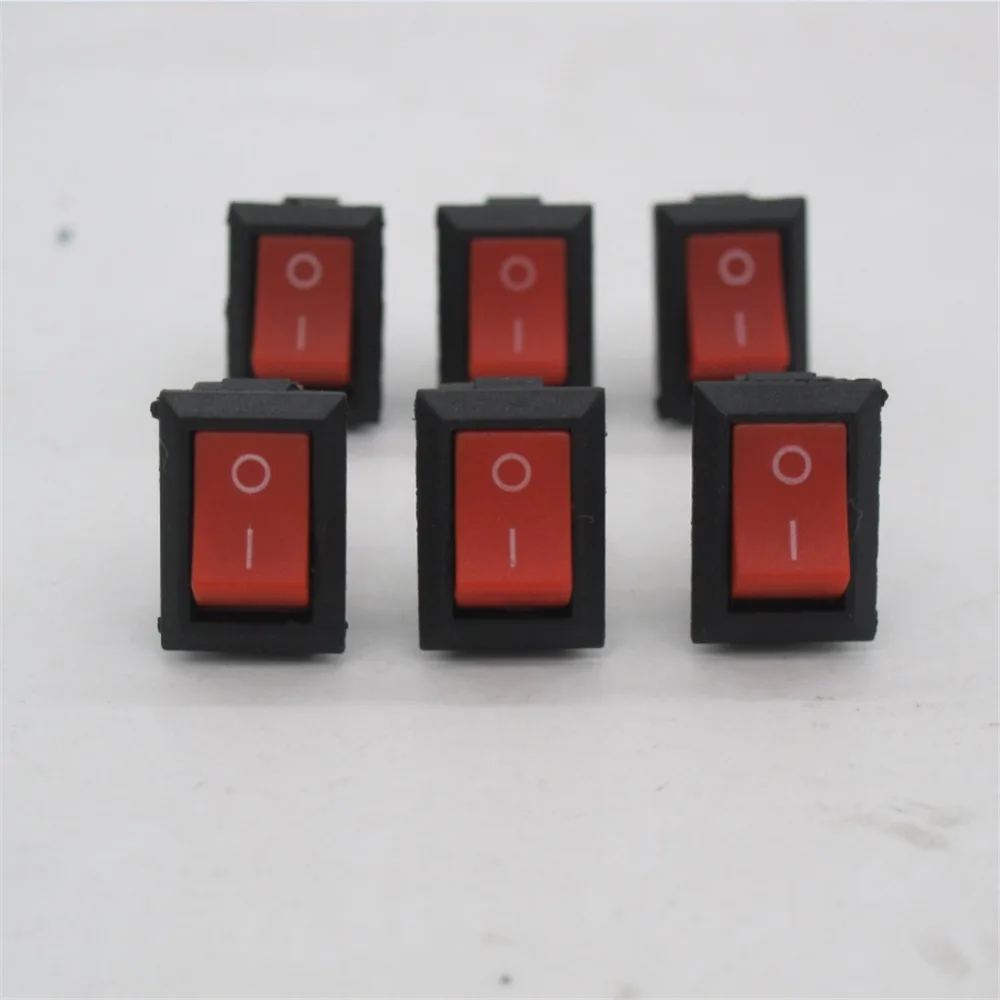 

Красный клавишный переключатель 10 шт. с 2 контактами NO/OFF,3A/250V 6A/125V