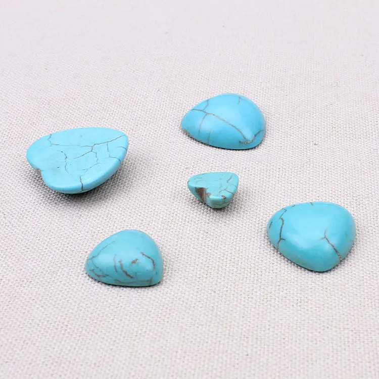 10 шт./лот 10/14/16/18/20 мм синие натуральные камни Howlite в форме сердца без отверстий