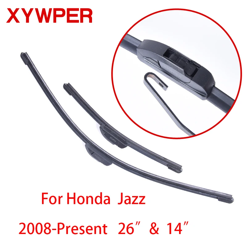 

XYWPER Wiper Blades for Honda Jazz 2008 2009 2010 2011 2012-present 26"&14"Car AccessoriesSoft Rubber car windscreen wipers