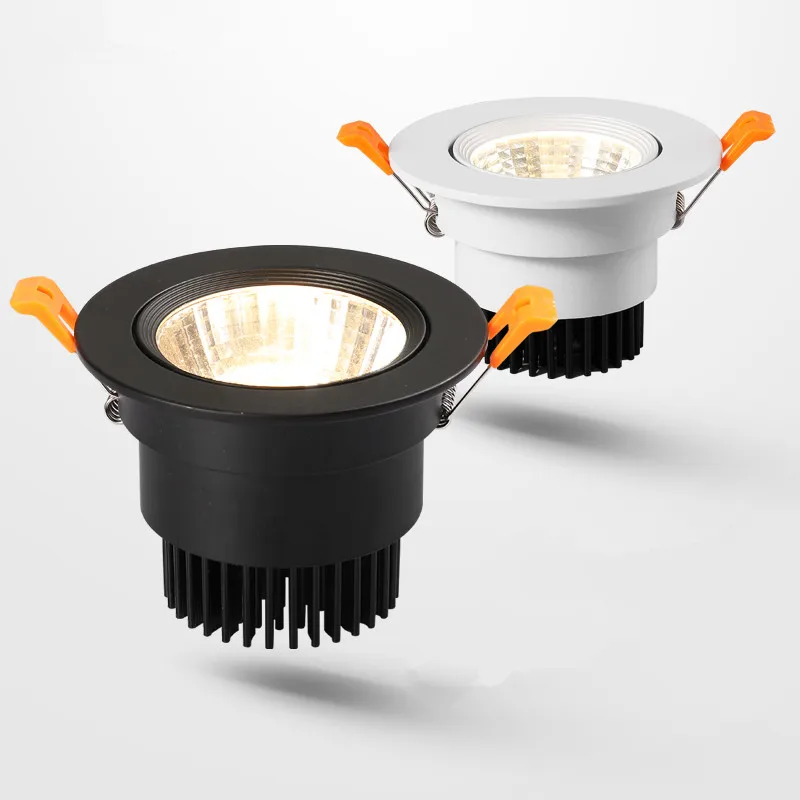 10 шт. Белый Черный светодиодный круглая лампа AC110V/220 V 5 W 7 W 12 W алюминиевый сплав встроенные круглые светлые пятна