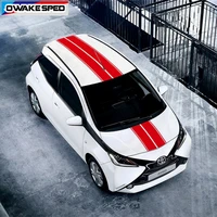 1 set car hood roof tail sticker racing sport stripes auto whole body vinyl decals for toyota aygo exterior accessories
