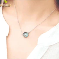 mermaid moonstone foam necklaces pendants for women silver plated lady fashion jewellery