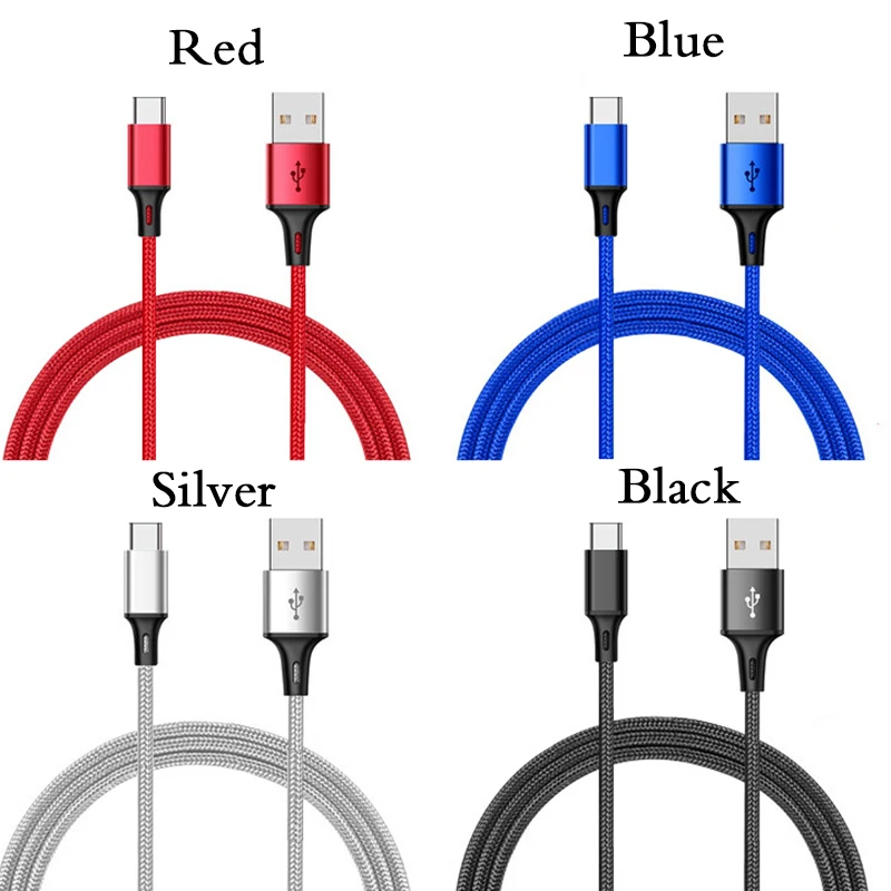 Usb кабель с нейлоновой оплеткой Тип USB C для samsung S9 S8 2A Быстрая зарядка usb c Xiaomi mi 8 6 A1