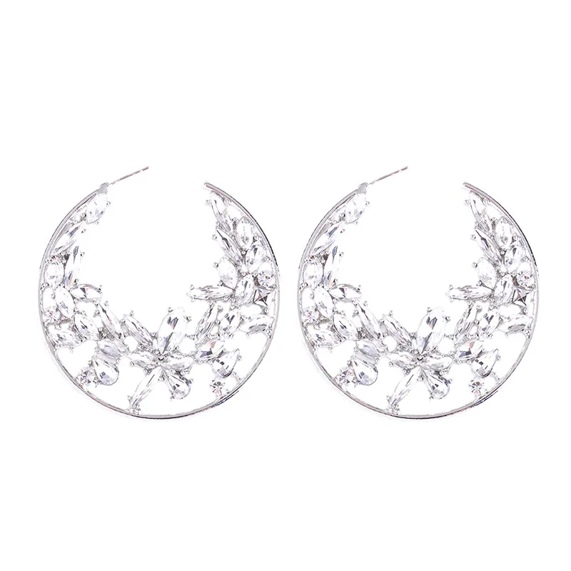 Большие золотые серебряные металлические круглые серьги-кольца для женщин