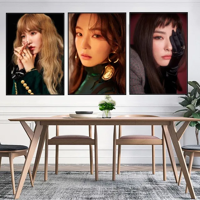 Отличные красные бархатные постеры K Pop музыкальные настенные наклейки бумажные