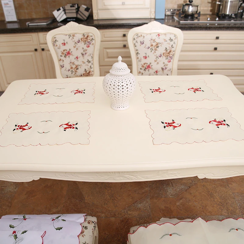 4/6/8Pcs 43*28cm Christmas Kitchen Table Mats 4 Styles Xmas Crochet Doilies Pad Ornaments Home Decorations Free 2017 | Дом и сад