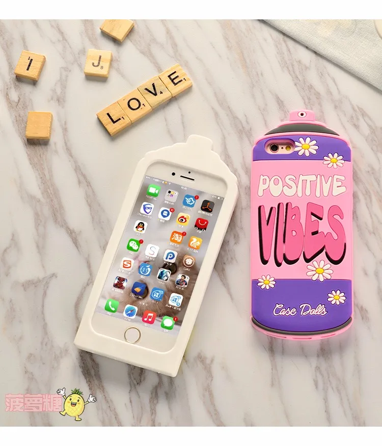 Yeuzoe Новый Postive Vibes бутылка репеллент сука спрей 3D силиконовый чехол для iphone 6 Чехол