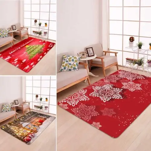 Christmas Rugs Anti-Skid Area Rug Dining Room Home Bedroom Carpet Floor Mat | Дом и сад