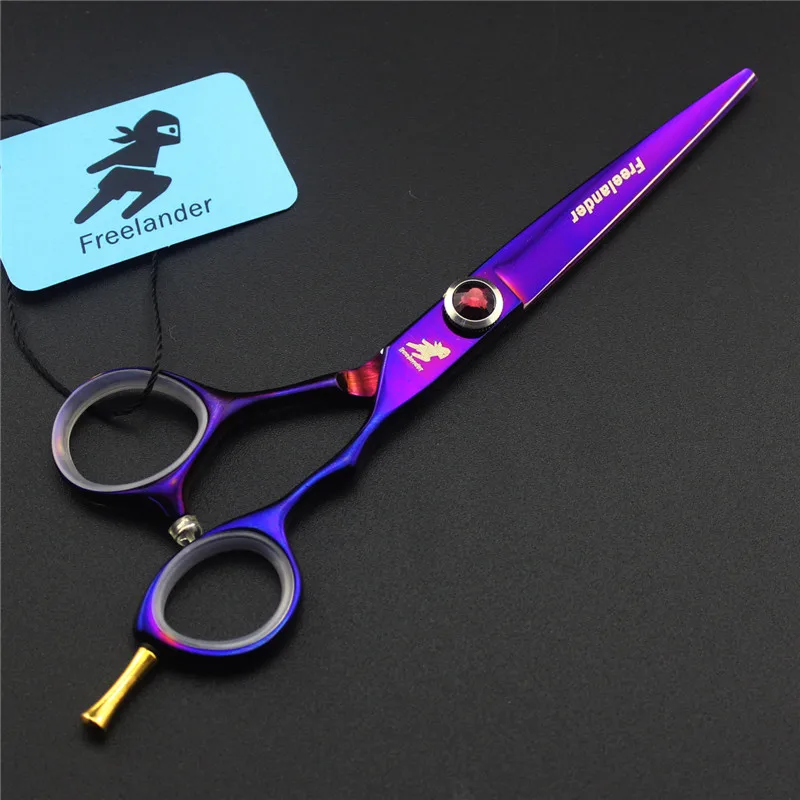 cutting scissors 6,0 дюймов freelander фиолетовый один хвост модные стильные ножницы уникальные парикмахерские специальные ножницы прочные - Цвет: cutting scissors
