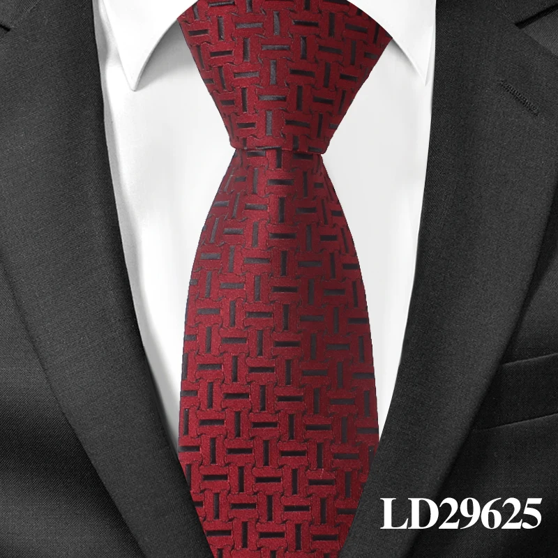 LD29625 Мужские галстуки, полосатые галстуки для мужчин, деловые свадебные галстуки, мужские тонкие галстуки, подарок, клетчатый жаккардовый тканый галстук 6 см, классический галстук на шею - Цвет: LD29625