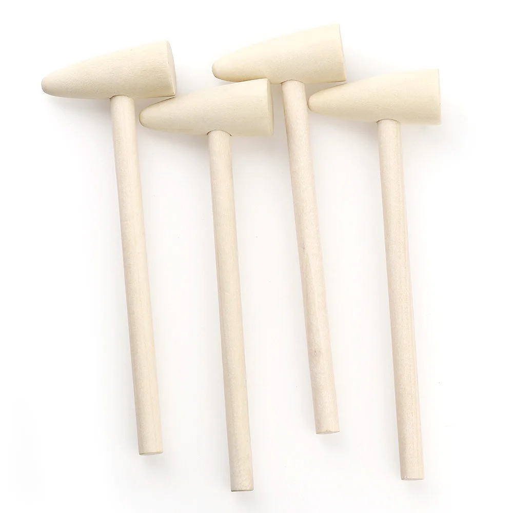 2 шт./компл. Натуральный Деревянный Цветной молоток с плоской задней частью