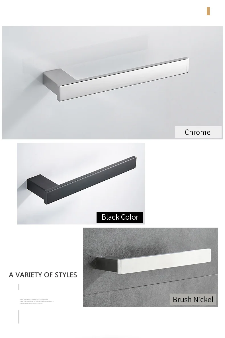 Кольца для полотенец, черный SUS 304, нержавеющая сталь, держатель для полотенец, WC, вешалки для полотенец, для хранения, настенные, для ванной, набор оборудования, 610007