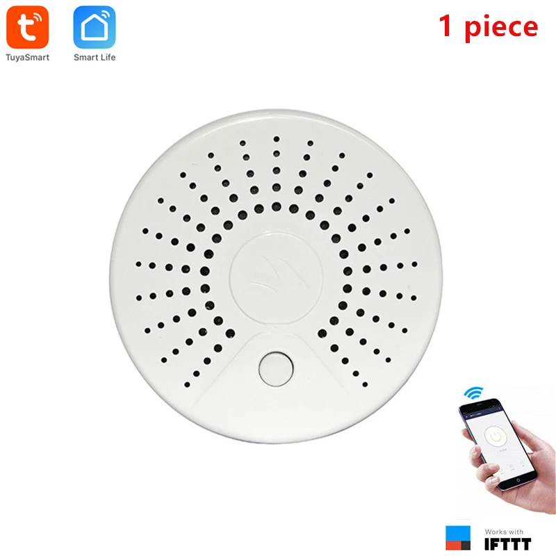 1 piece Smart Life App Wi-Fi детектор дыма и высокая температура сигнализации Wi-Fi датчик дыма без концентратора требуется работа с IFTTT батарея в комплекте - Комплект: 1 piece