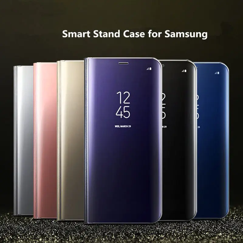 Зеркальный чехол для samsung Galaxy S9 S8 плюс S7 S6 Edge Note 9 8 5 4 J3 J4 J5 J6 J7 J8 смарт из кожи с