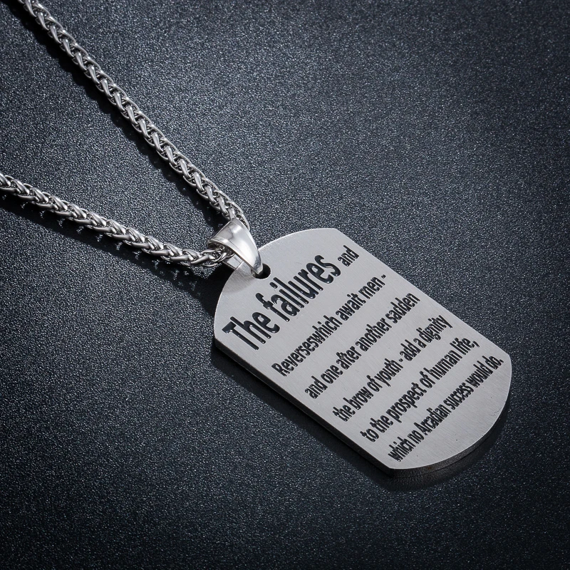 Wawfrok в failur из нержавеющей стали Ожерелья для мужчин Для fashion dog tag Подвески женщин