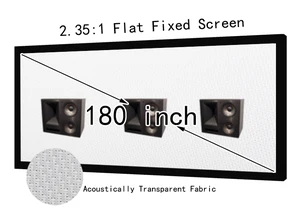 Акустически прозрачный экран для проектора из ткани с диагональю 180 дюйма, 2,35: 1, плоская фиксированная рамка для кинотеатра, экран для проектора Hi-Fi