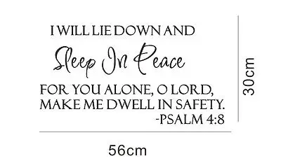 Sleep In Peace Bible Verse Decor Quote Sticker Inspiration Vinyl Words Wall Decal | Дом и сад