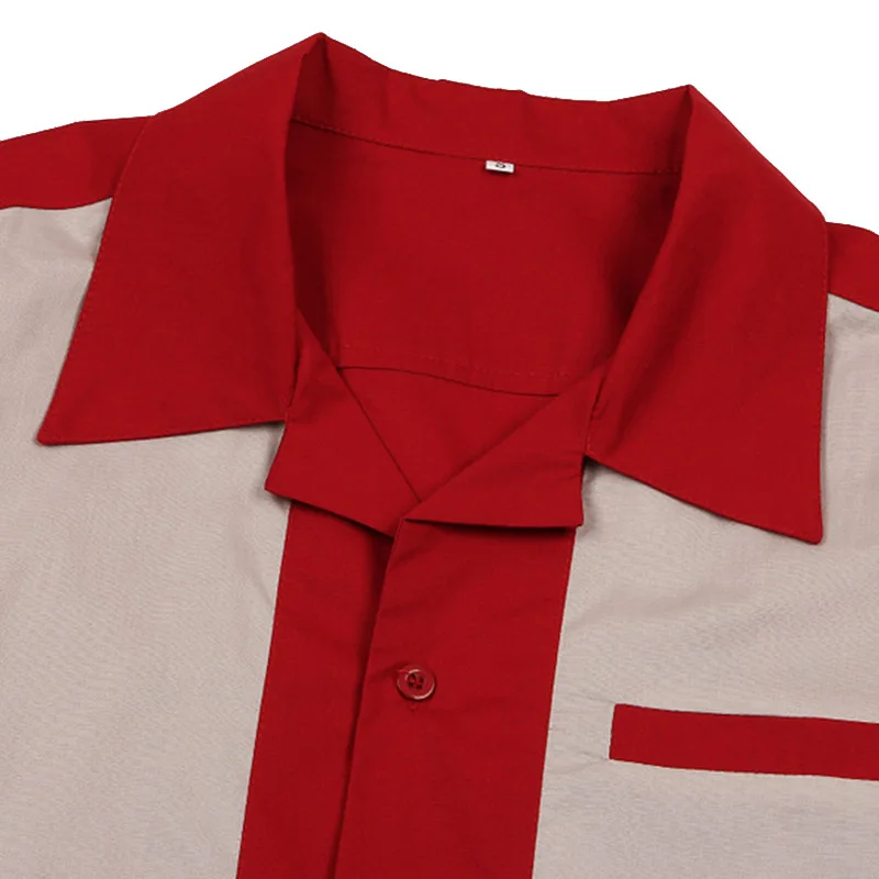 Повседневная мужская одежда, рубашки с коротким рукавом, Camiseta, Ретро стиль, Hombre, боулинг, рубашка на пуговицах, пэчворк, мужские рубашки, обычная посадка
