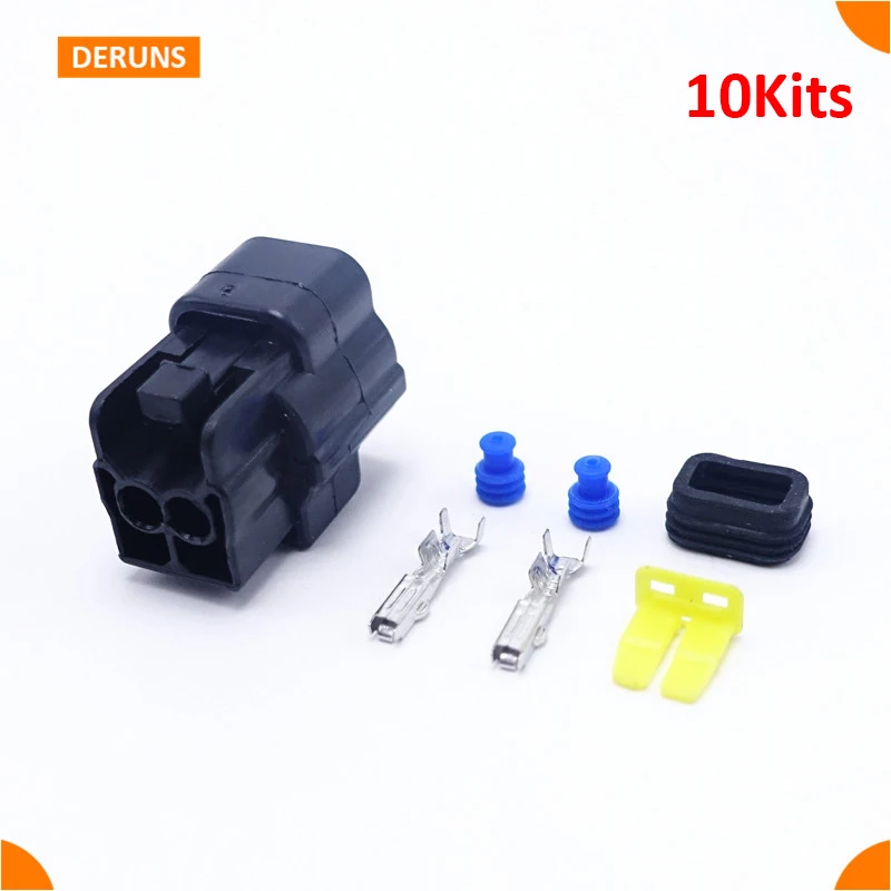 

2Pins Amp 10 Set Waterpfoof Electric Auto Wire Female Connectors Plug for Car Free Shipping