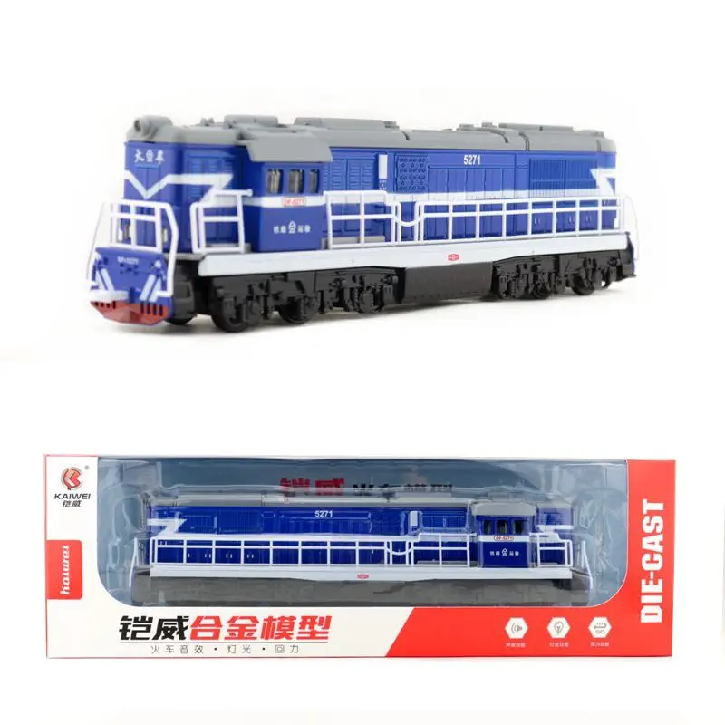 Синий /литая под давлением игрушечная модель/Китайский классический DongFeng 5271 Паровозик/оттягивающий/звук и светильник/классический автомобиль - Цвет: Синий