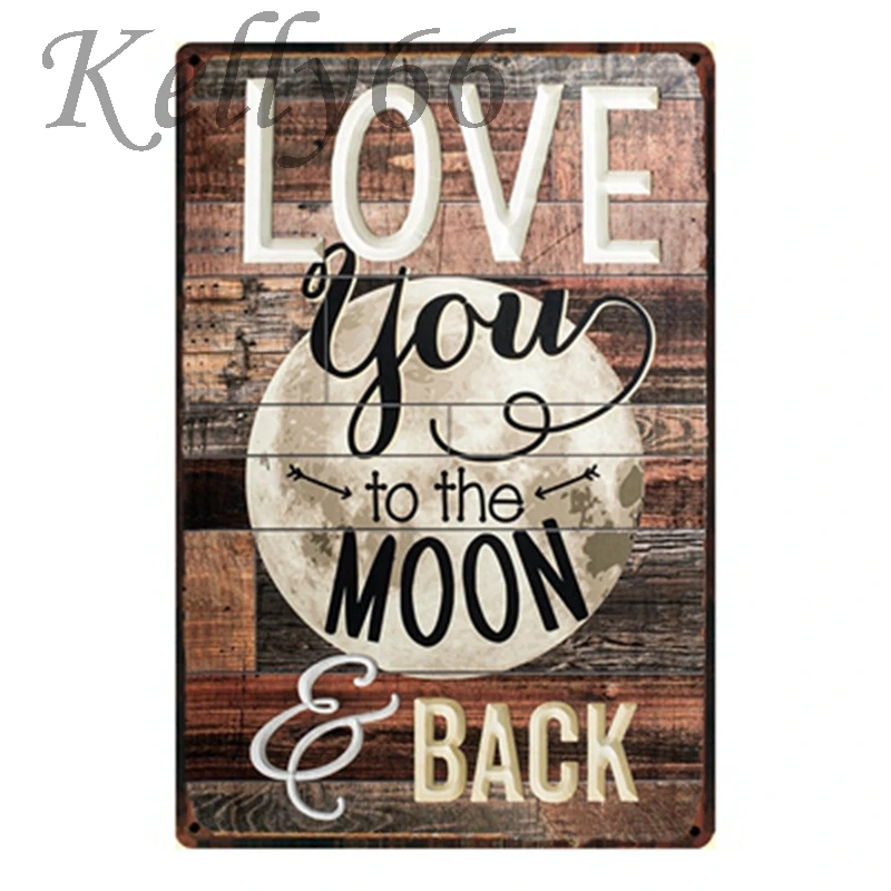 

[ Kelly66 ] Love Moon Romantic Metal Painting Home Decor Pub Wall Art Sign 20*30 CM Size y-1140