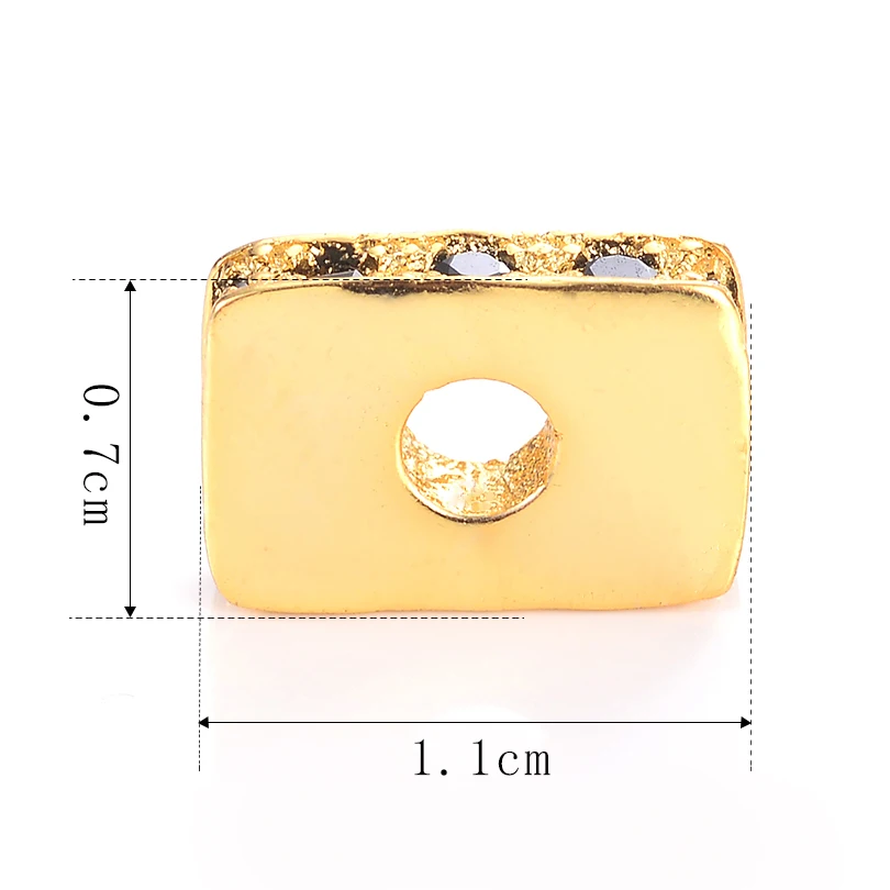 Neovivi Basic Spacer Flat Bead Micro Pave Black CZ Brass Beads for Jewelry Making Bracelets Connector DIY Craft Accessories | Украшения и