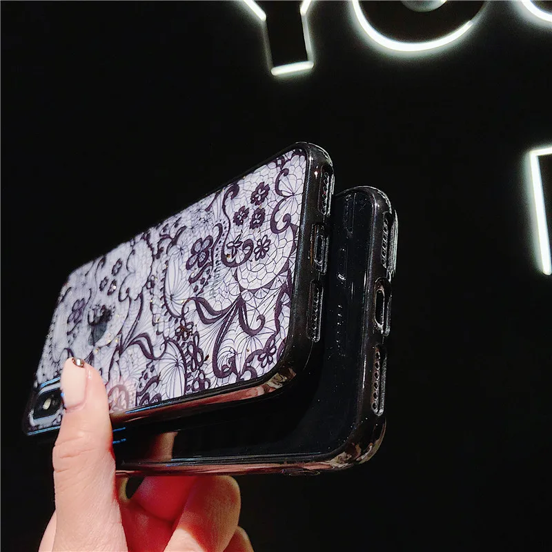 Ourpho Luxury fashion phone case for iPhone X XR XS MAX lace series Case 6 6s 7 8plus | Мобильные телефоны и аксессуары