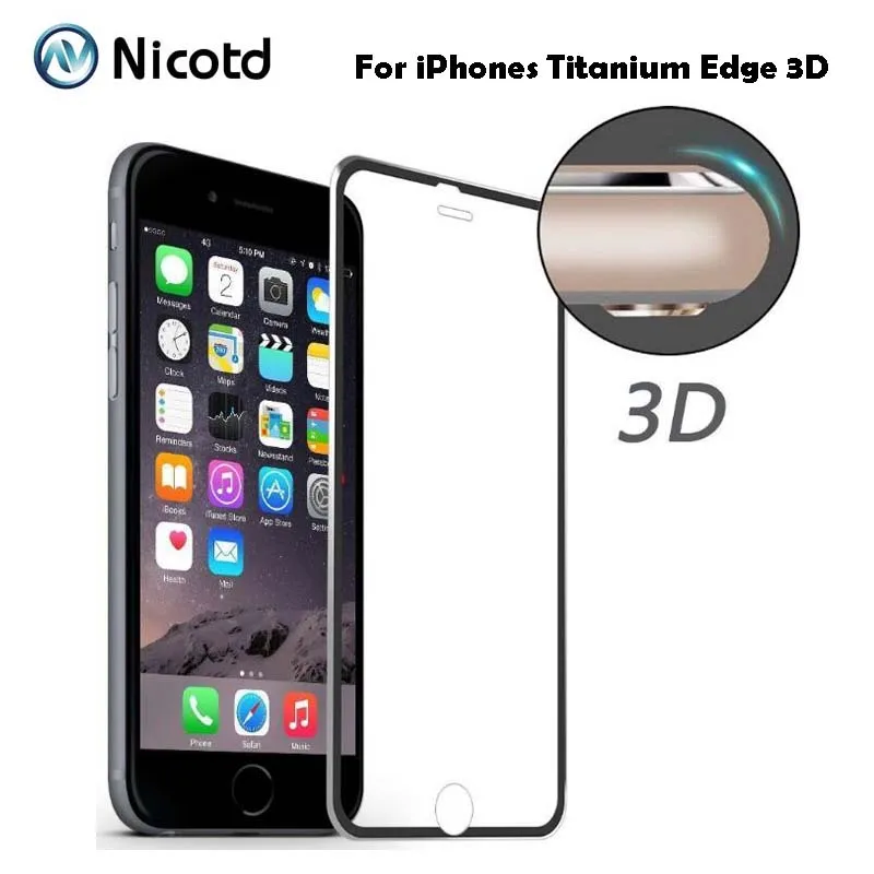 9H 3D полное покрытие закаленное стекло для Apple iPhone 6 6s Plus титановая Защитная пленка
