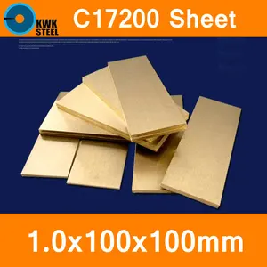 1*100*100 мм Бериллиевая бронза лист C17200 CuBe2 CB101 TOCT BPB2 пресс-форма Материал лазерная резка NC Бесплатная доставка
