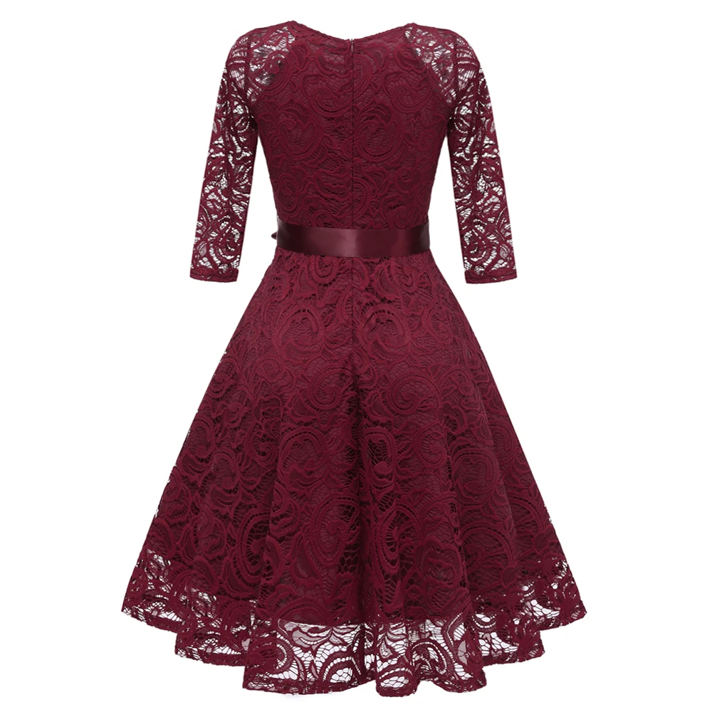 

Summer Dress For Women 2019 Sexy Elegant Hollow Out Solid Party Dresses Female Vintage A-Line Ball Gown Lace Dress Vestidos Pink