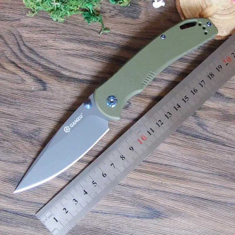 Зеленый Ganzo G7533 F7533 58-60HRC 440C G10 или углеродного волокна ручка складной Ножи выживание на открытом воздухе кемпинга нож карманный тактический - Цвет: Зеленый