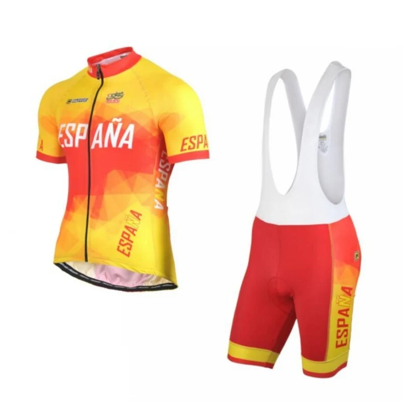 

2018 new Spain Ropa Ciclismo team Espana cycling jerseys set summer Bicycle maillot breathable MTB bike clothing gel pad