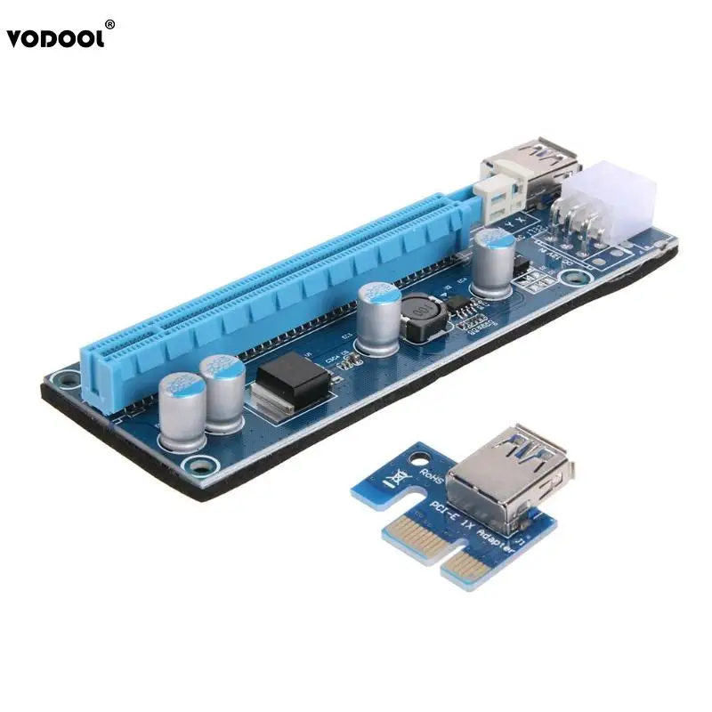Адаптер для ПК VODOOL PCI Express E 1X до 16X USB3.0 Mining Machine Extender Riser PC Computer Expansion Card с кабелем 15Pin