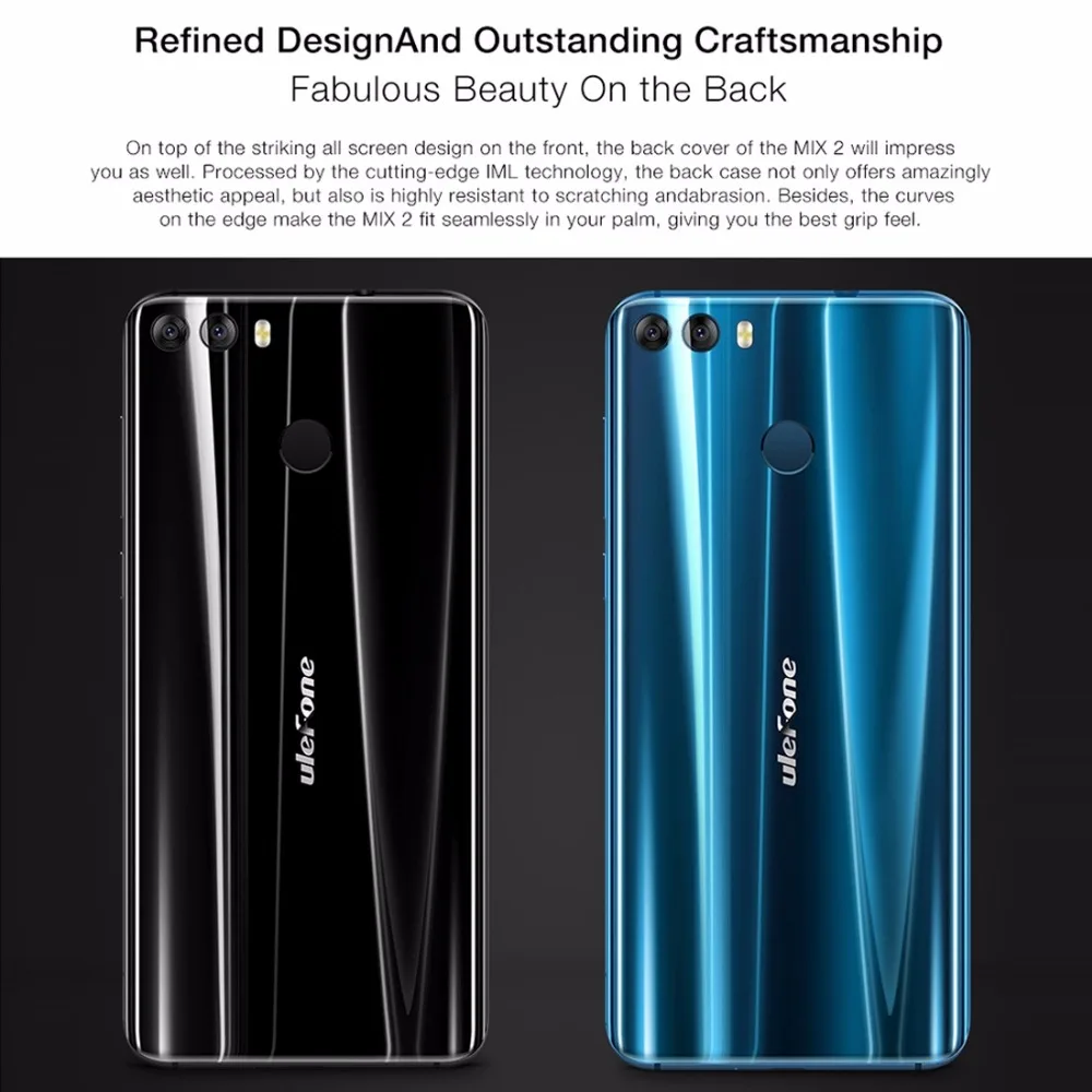 Ulefone Mix 2 смартфон 5.7 дюймов 18:9 HD mtk6737 4 ядра android 7.0 ГБ + 16 3300 мАч 13MP двойной камеры