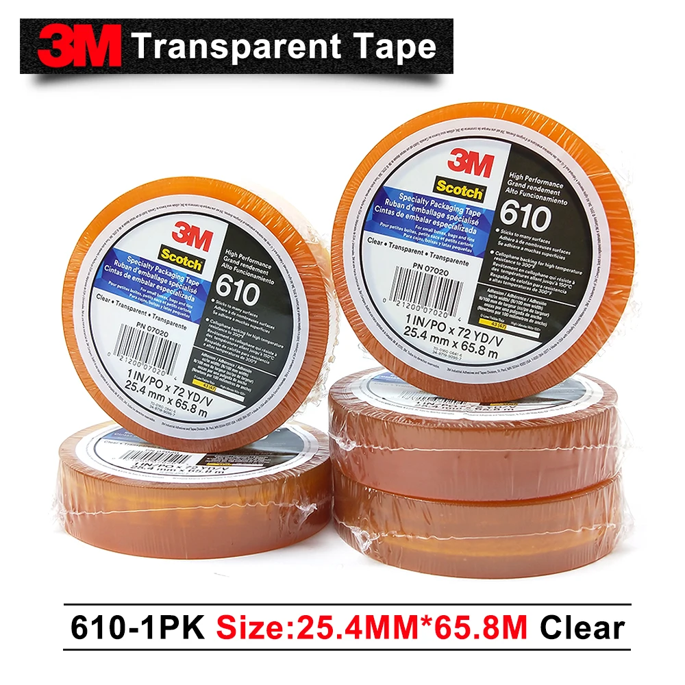 

3M 610-1PK scotch Premium Grade Transparent Cellphone tape 25.4MM*65.8M