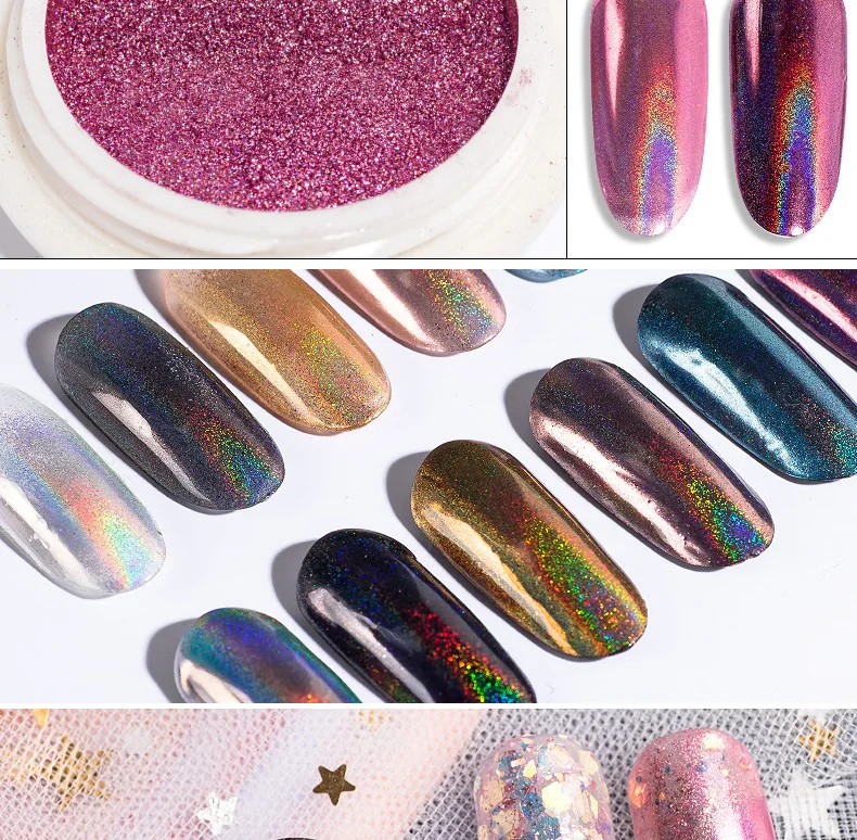 

0.2g DIY Decorations Holographic Chameleon Nail Sequins Colorful Laser Glitter Powder Dust Nail Art Decorations Pigment