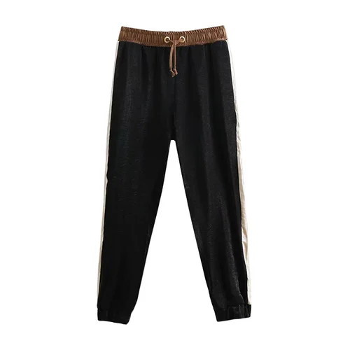 pants Женский костюм, спортивный костюм в стиле ретро, повседневный костюм со штанами, женский свободный спортивный костюм из двух предметов с капюшоном и шнурком - Цвет: pants