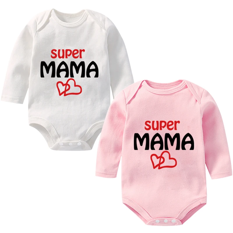 Окей мам 2 шт. ужин PaPa или I Love Mama Для малышей ползунки одежда 100% из хлопка для