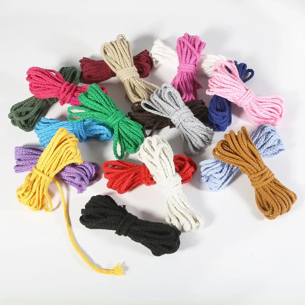 5yards 6mm Cotton Rope Craft Decorative Twisted Cord Handmade Decor Sewing DIY Gift Packing Bouquet Thread | Дом и сад