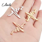 5 шт.лот соединитель для браслета из нержавеющей стали с ЭКГ-звеньем, подвеска, шармы, сделай сам, рукоделие, изготовление ювелирных изделий, фурнитура